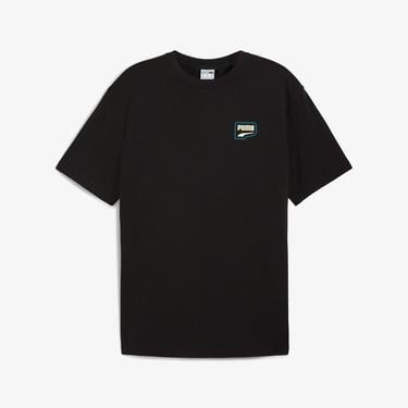  Puma Downtown Relaxed Graphic Unisex Siyah T-Shirt