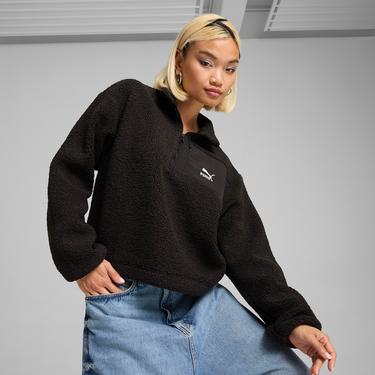  Puma Classics Winterized Half-Zip Kadın Siyah Sweatshirt