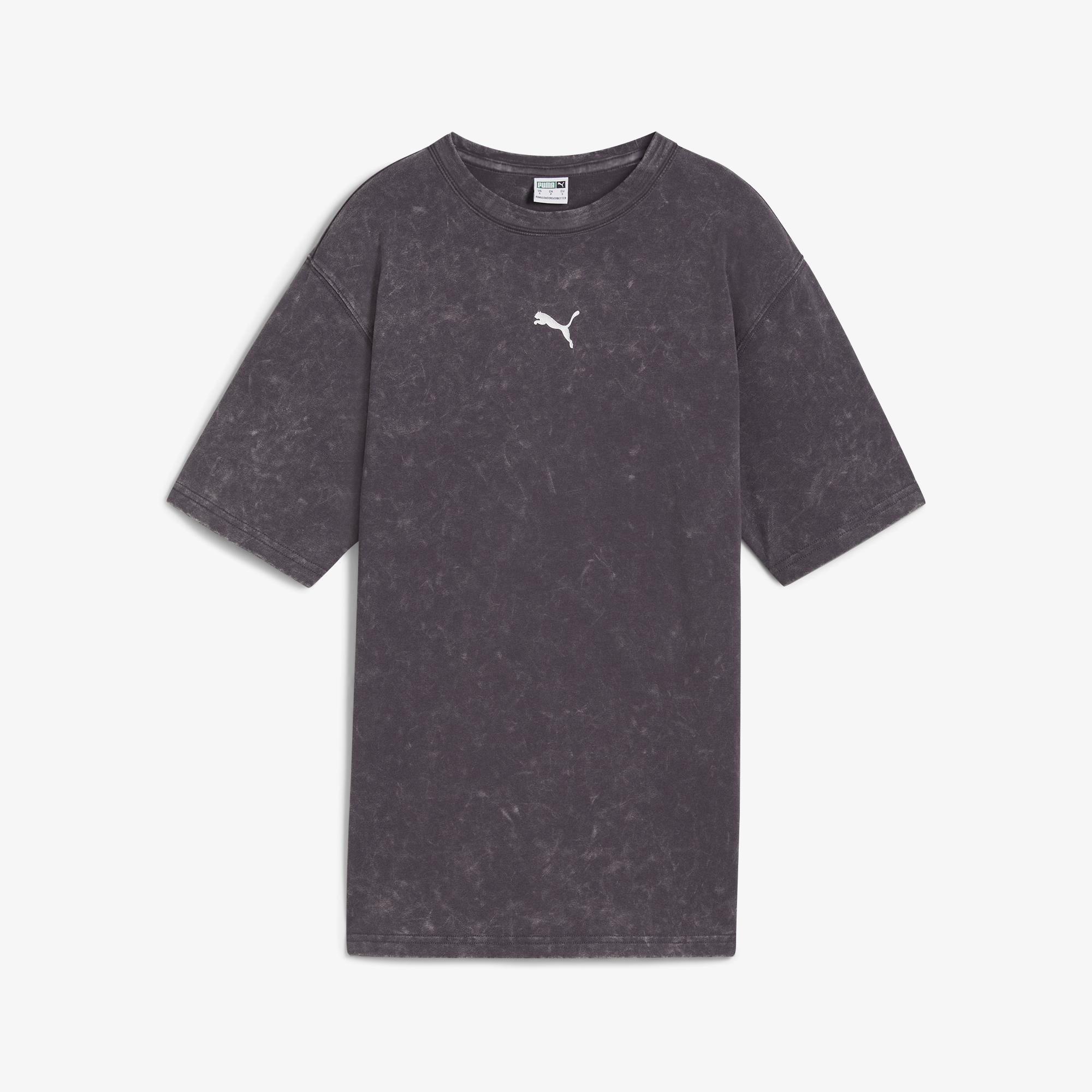 Puma Dare To Relaxed Washed Kadın Gri T-Shirt