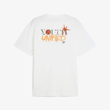  Puma Downtown Relaxed Graphic Unisex Beyaz T-Shirt