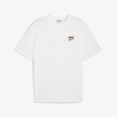  Puma Downtown Relaxed Graphic Unisex Beyaz T-Shirt