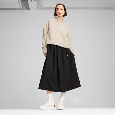  Puma Classics Winterized Half-Zip Kadın Beyaz Sweatshirt