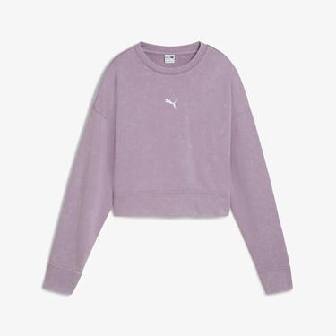  Puma Dare To Relaxed Washed Crew Kadın Mor Günlük Sweatshirt