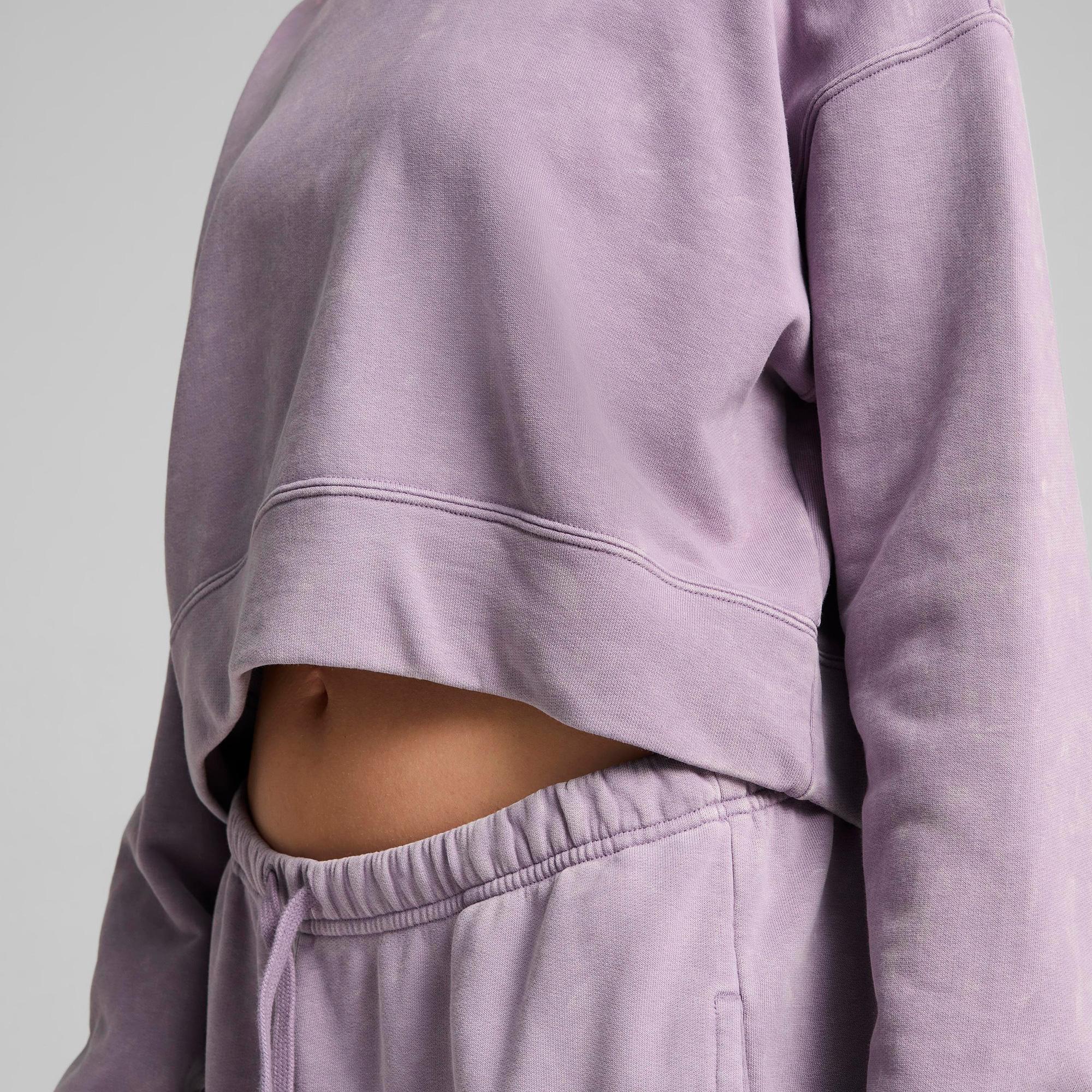 Puma Dare To Relaxed Washed Crew Kadın Mor Günlük Sweatshirt