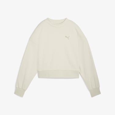  Puma Classics Oversized Crew Kadın Beyaz Sweatshirt