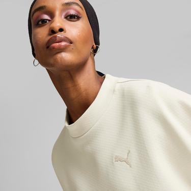  Puma Classics Oversized Crew Kadın Beyaz Sweatshirt