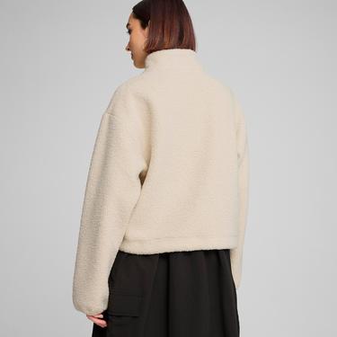  Puma Classics Winterized Half-Zip Kadın Beyaz Sweatshirt
