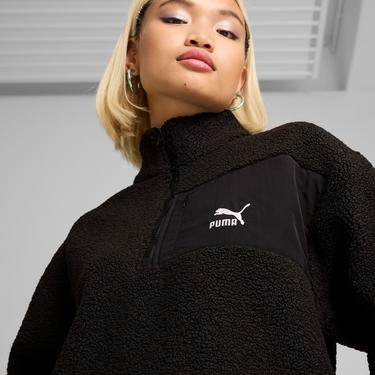  Puma Classics Winterized Half-Zip Kadın Siyah Sweatshirt