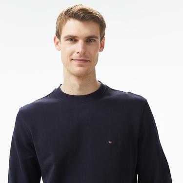  Tommy Hilfiger Essential Terry Crewneck Erkek Mavi Sweatshirt