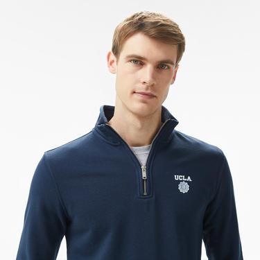 Ucla Leon Nakışlı Erkek Lacivert Half-Zip Sweatshirt