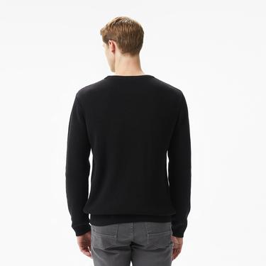  Ucla Emory Nakışlı Erkek Siyah Bisiklet Yaka Triko