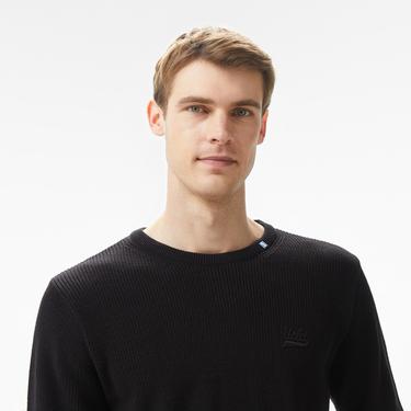  Ucla Emory Nakışlı Erkek Siyah Bisiklet Yaka Triko