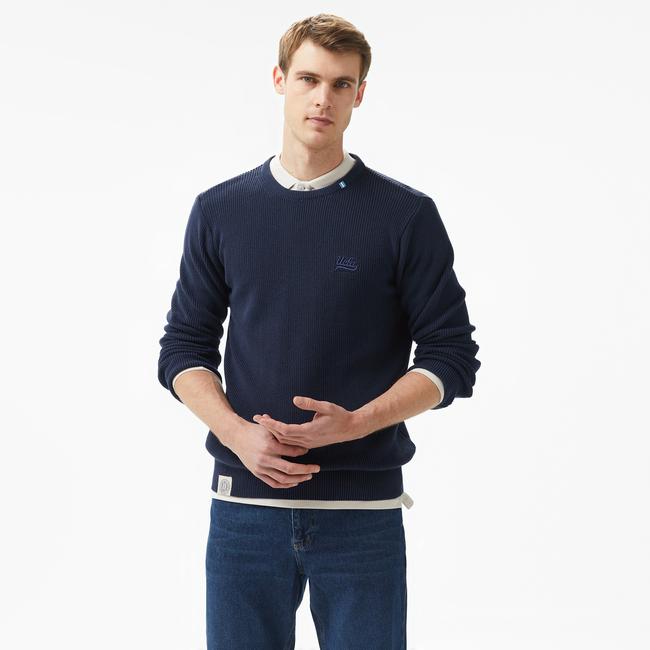  Ucla Emory Nakışlı Erkek Lacivert Bisiklet Yaka Triko