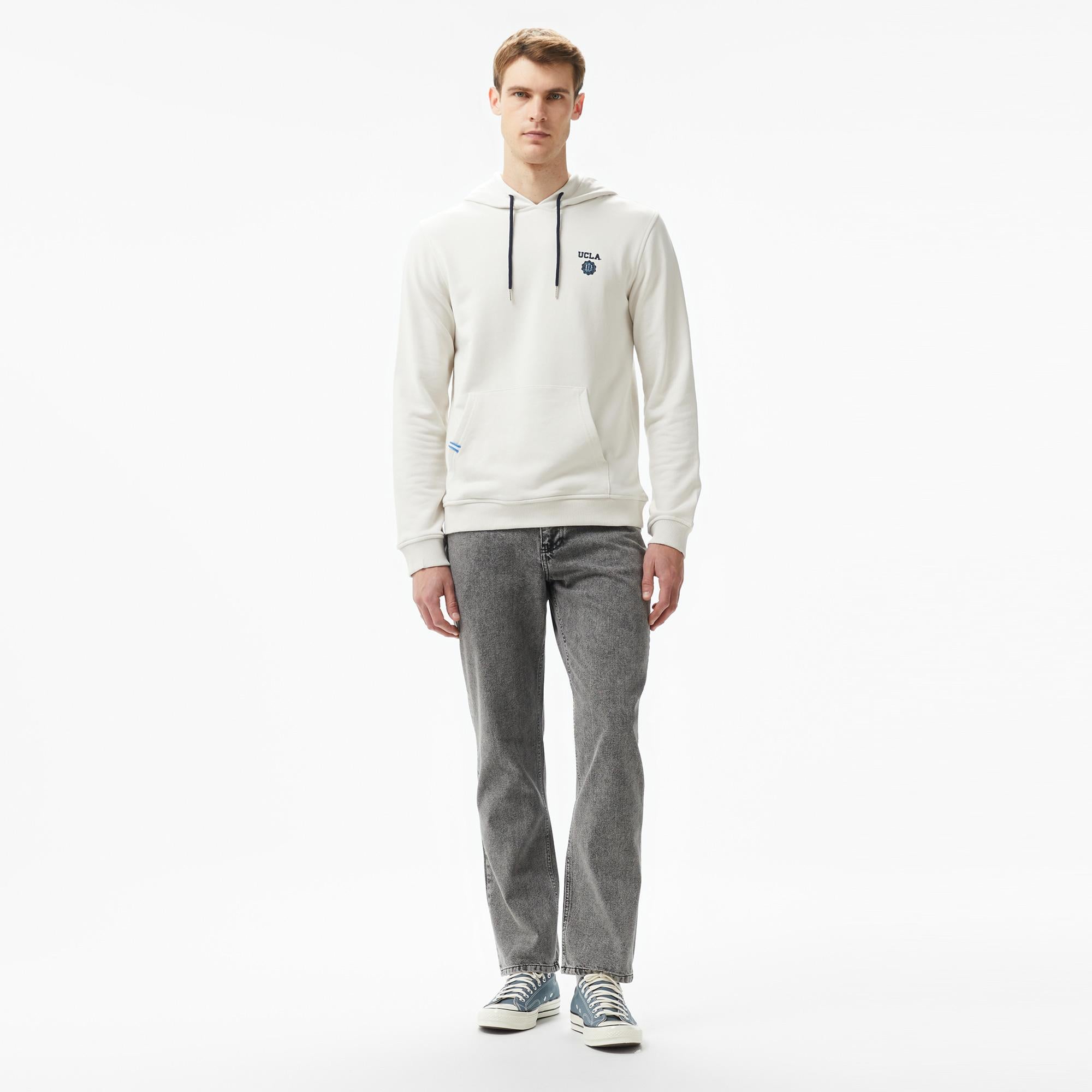 Ucla Benito Nakışlı Erkek Gri Denim Pantolon