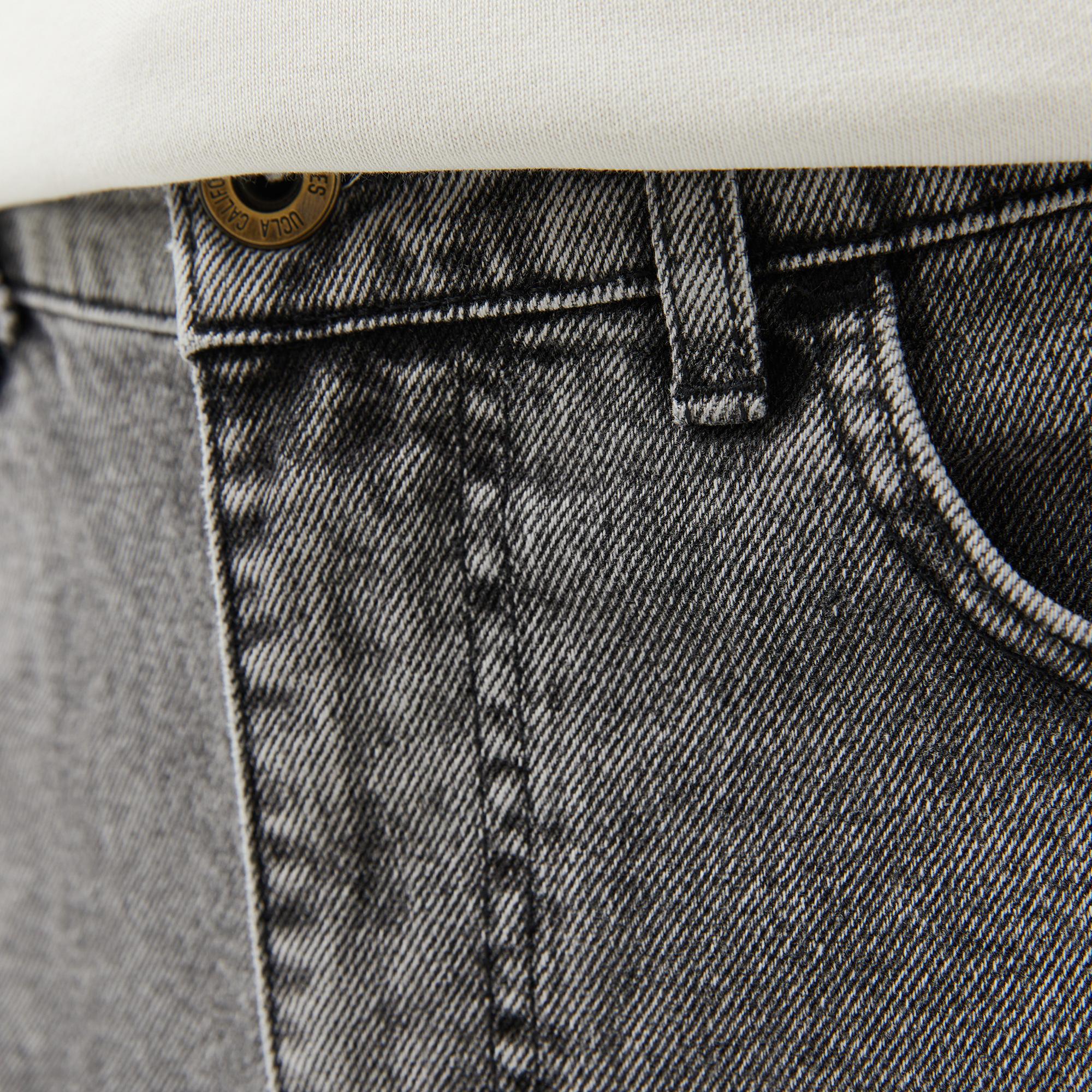 Ucla Benito Nakışlı Erkek Gri Denim Pantolon