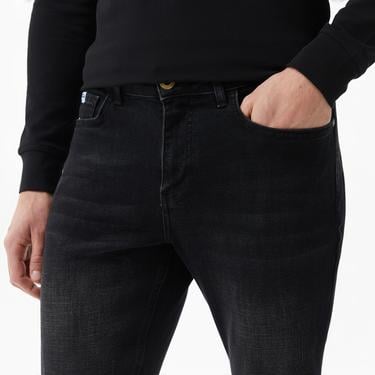  Ucla Fausto Nakışlı Erkek Siyah Denim Pantolon