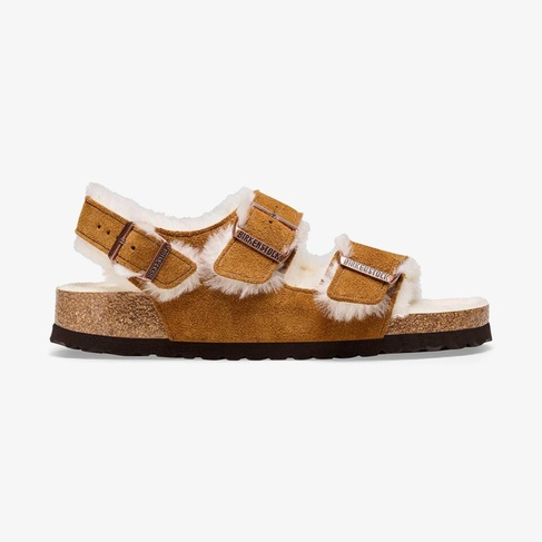  Birkenstock Milano Shearling Vl Kadın Kahverengi Terlik