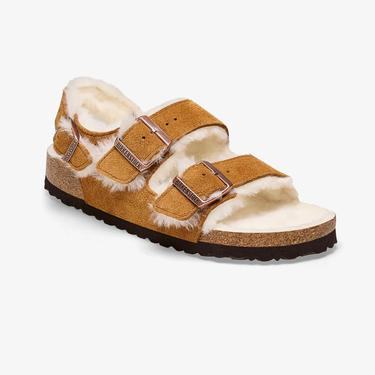  Birkenstock Milano Shearling Vl Kadın Kahverengi Terlik