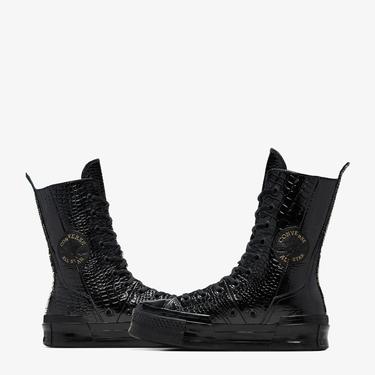  Converse Chuck 70 Plus XHi Unisex Siyah Deri Platform Sneaker