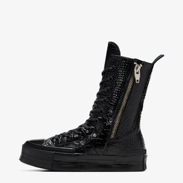  Converse Chuck 70 Plus XHi Unisex Siyah Deri Platform Sneaker