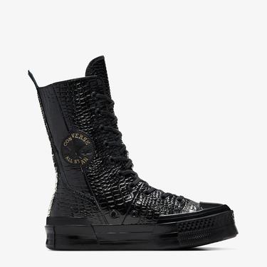  Converse Chuck 70 Plus XHi Unisex Siyah Deri Platform Sneaker