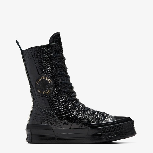  Converse Chuck 70 Plus XHi Unisex Siyah Deri Platform Sneaker