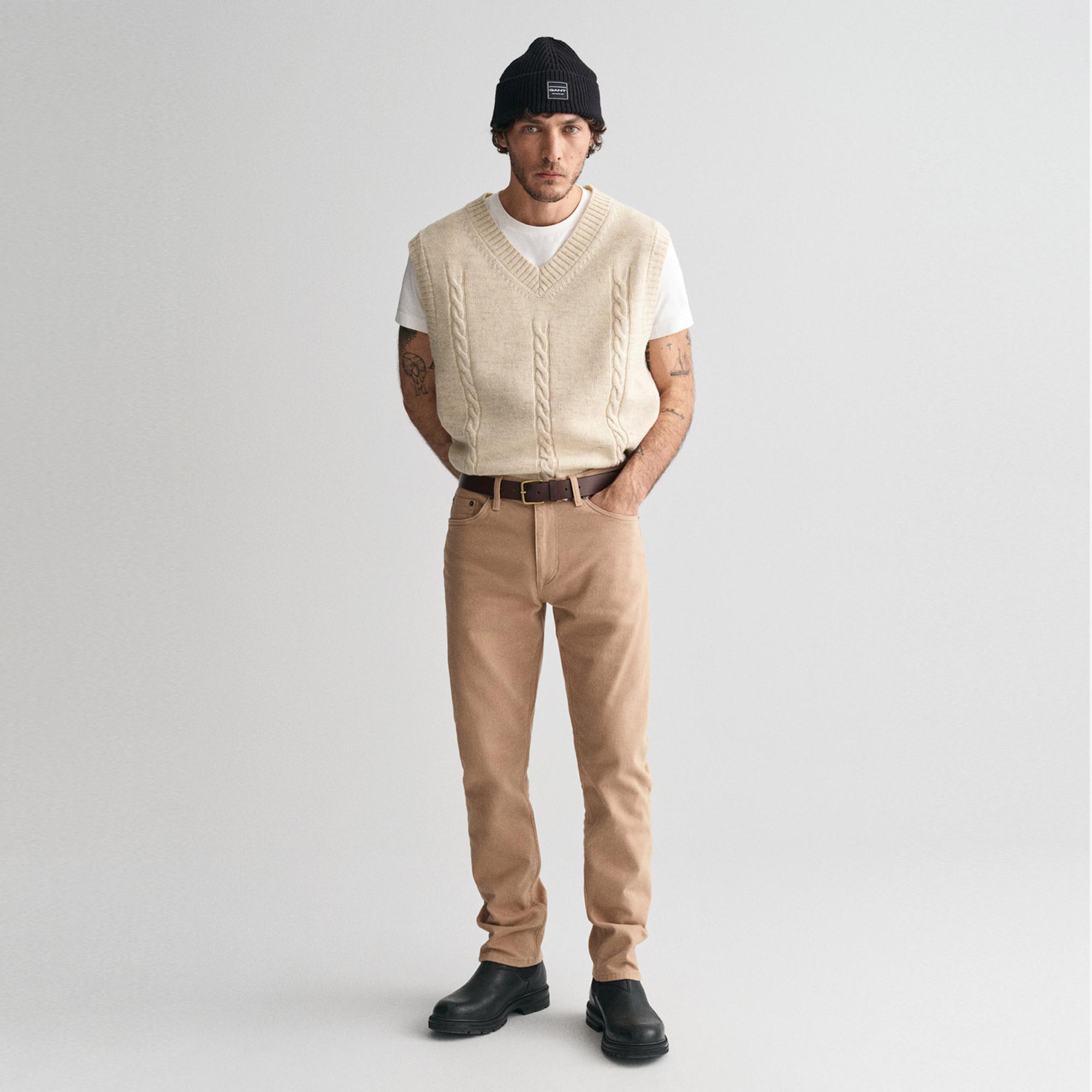 GANT Erkek Kahverengi Regular Fit Pantolon