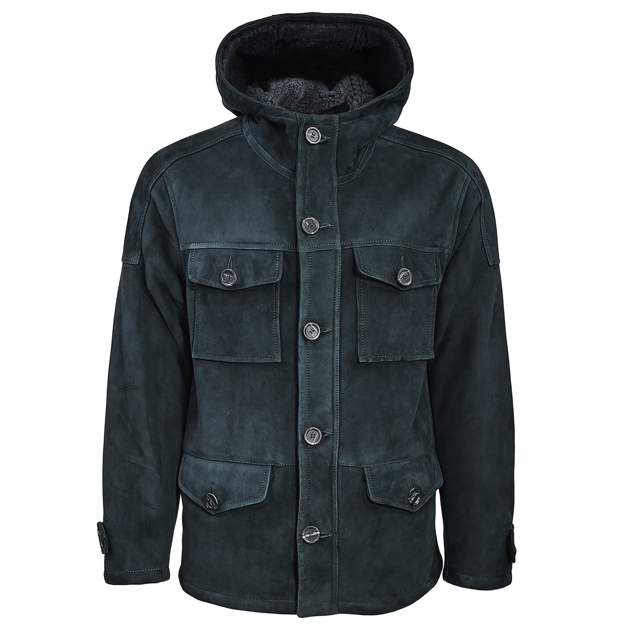 Lacivert Dione Erkek Kürk Kaban