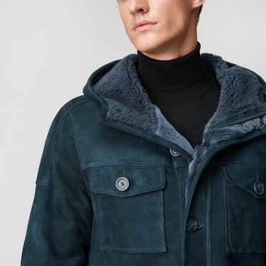  Lacivert Dione Erkek Kürk Kaban