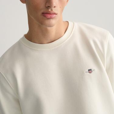  GANT Erkek Krem Regular Fit Bisiklet Yaka Sweatshirt