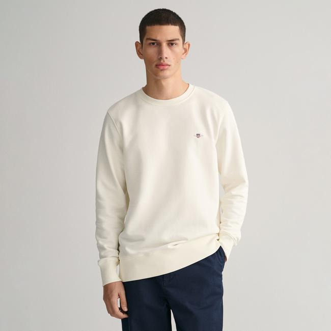  GANT Erkek Krem Regular Fit Bisiklet Yaka Sweatshirt