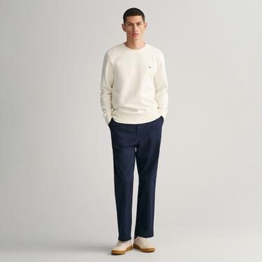  GANT Erkek Krem Regular Fit Bisiklet Yaka Sweatshirt
