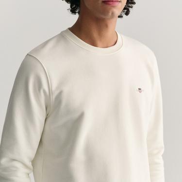  GANT Erkek Krem Regular Fit Bisiklet Yaka Sweatshirt