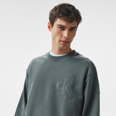  Calvin Klein Jeans Erkek Gri Sweatshirt