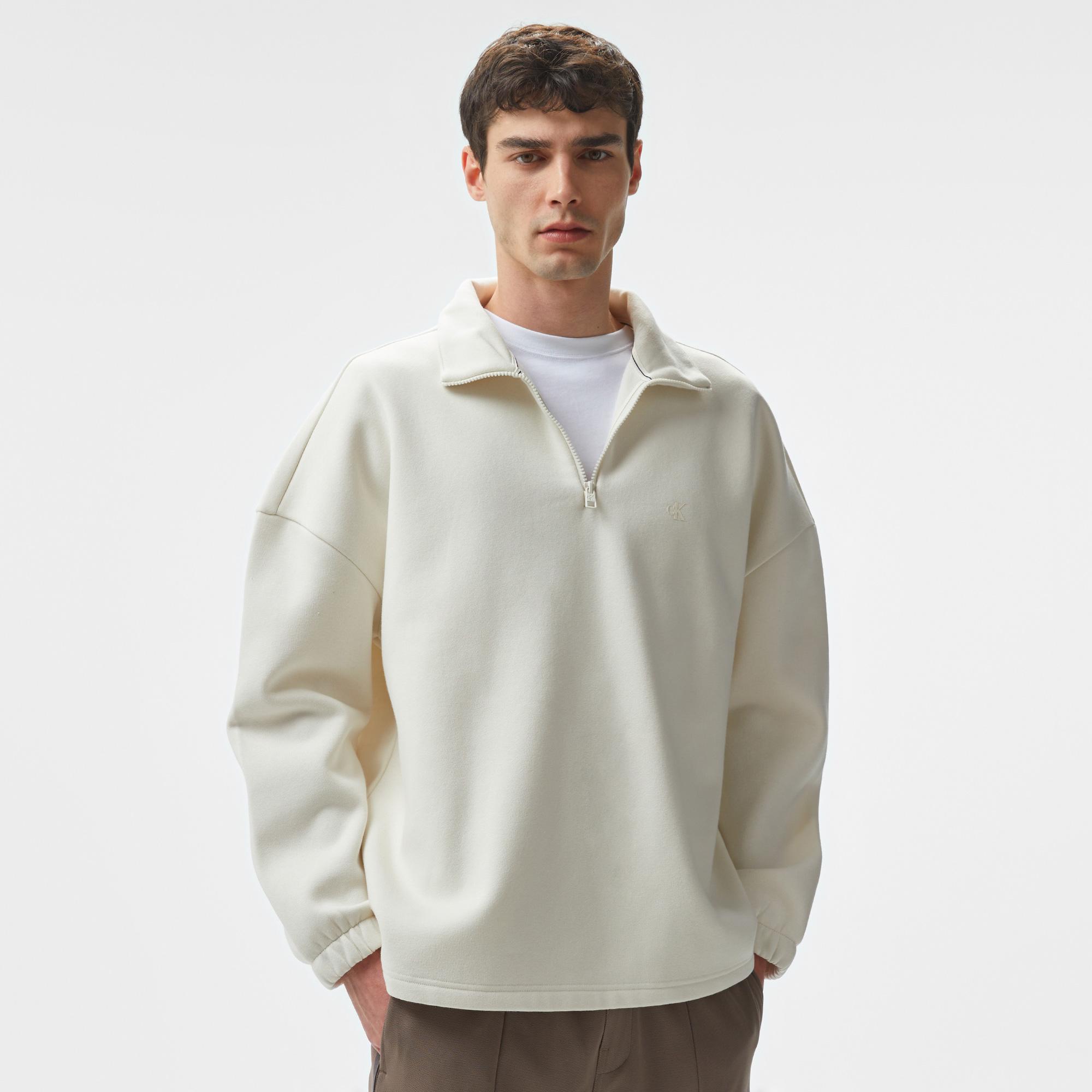 Calvin Klein Jeans Erkek Beyaz Sweatshirt