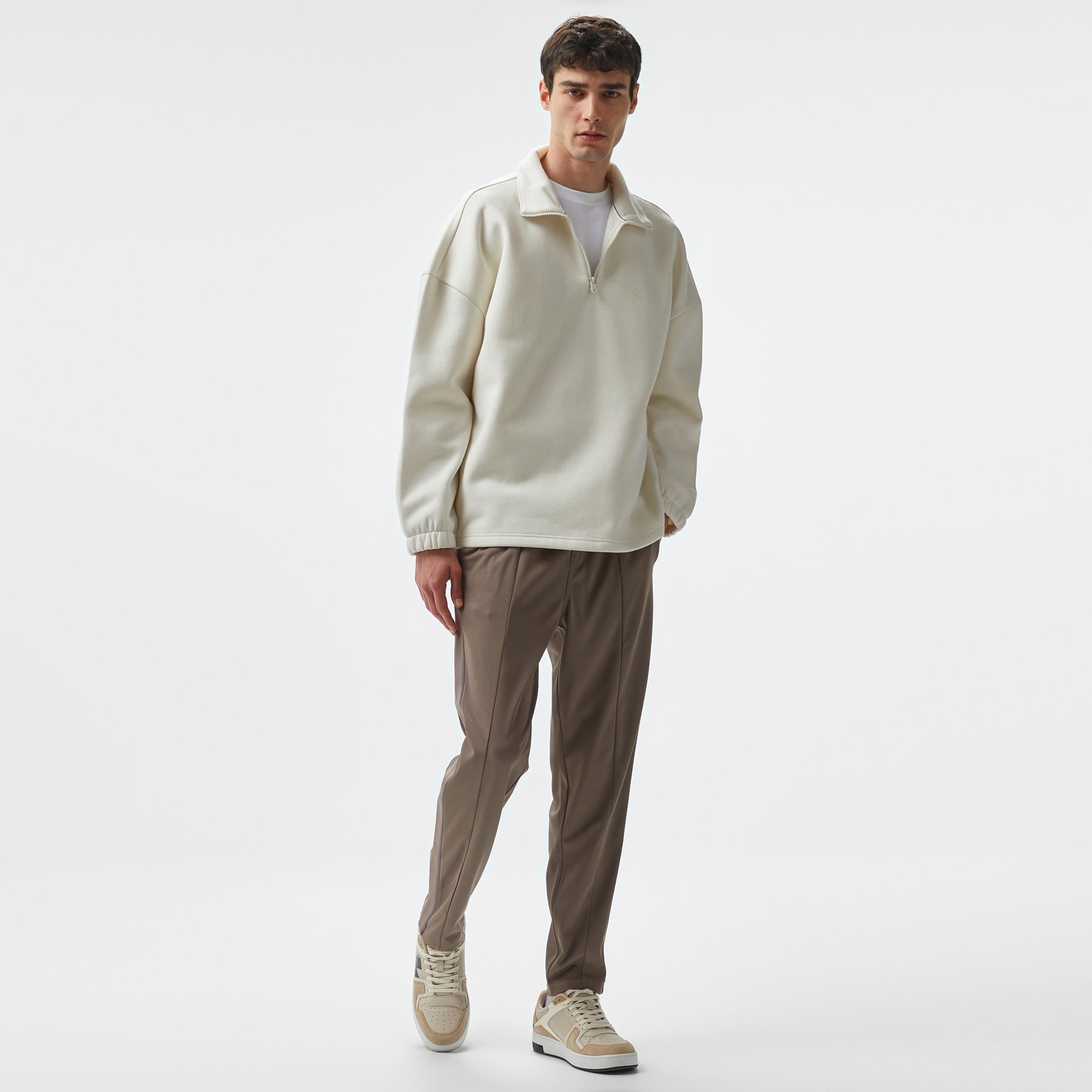 Calvin Klein Jeans Erkek Beyaz Sweatshirt