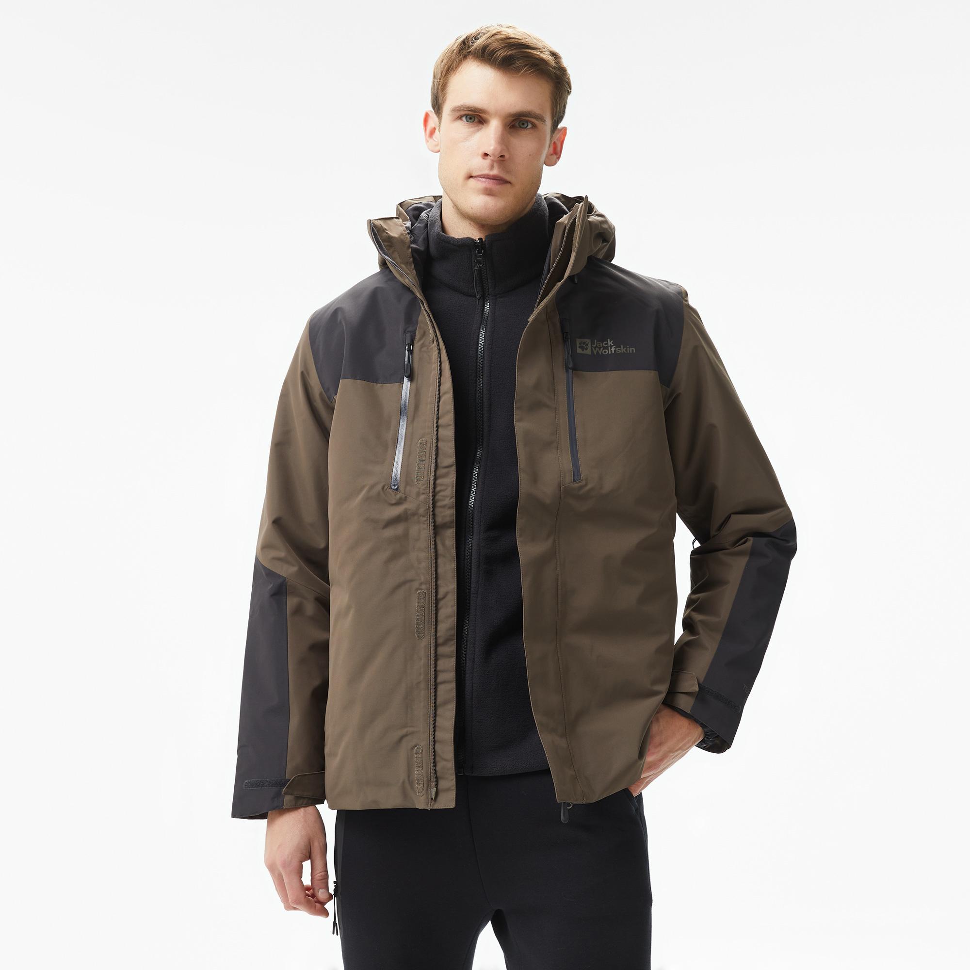 Jack Wolfskin Jasper 3In1 Erkek Kahverengi Outdoor Ceketi