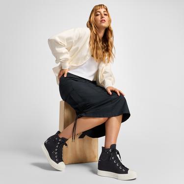  Converse Chuck Taylor All Star Wedge Kadın Siyah Platform Sneaker