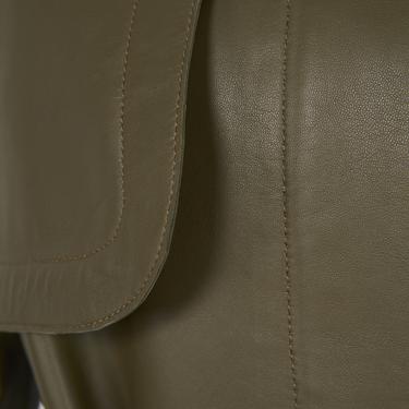  Kelly Yeşil Kadın Deri Trençkot