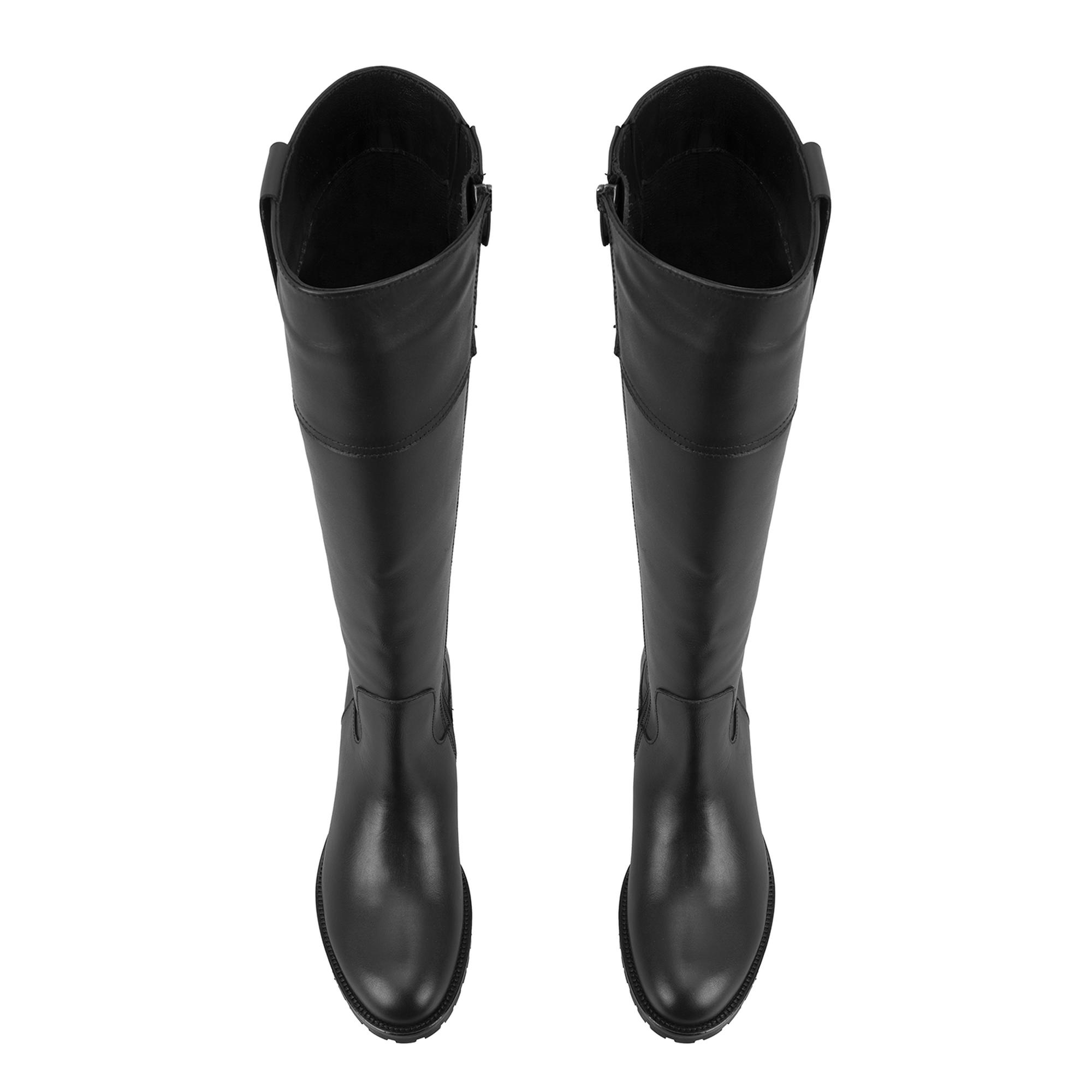 Kadın Siyah Deri Çizme