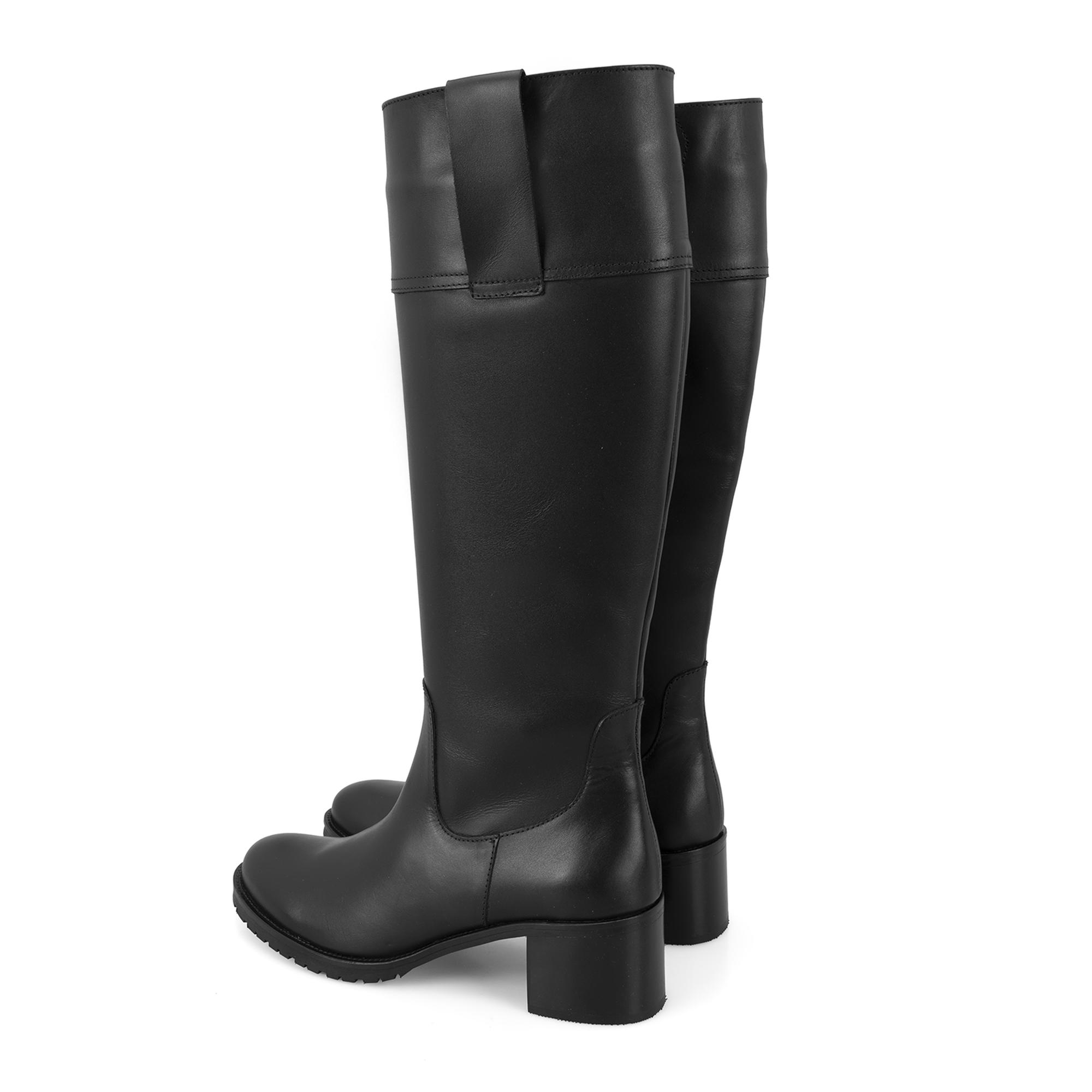 Kadın Siyah Deri Çizme