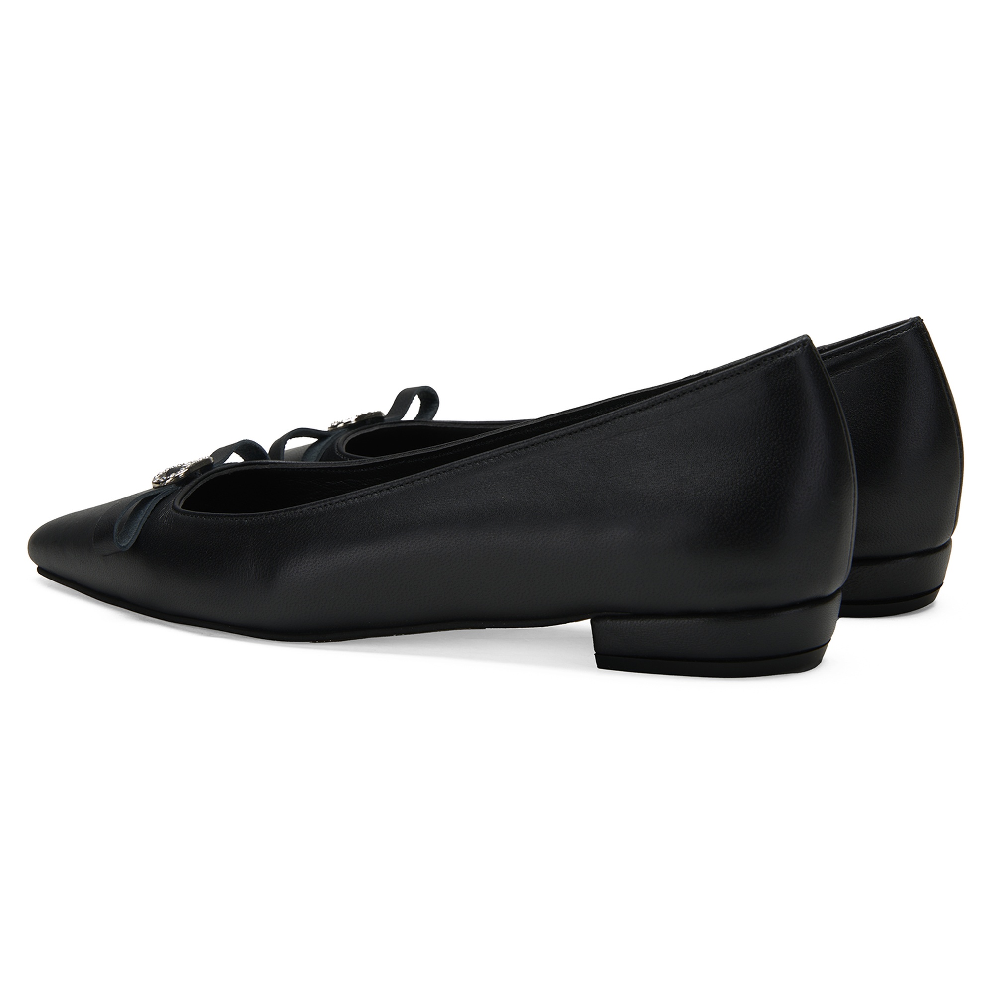 Kadın Siyah Deri Babet