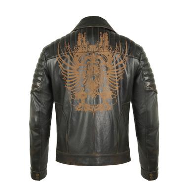  Bill Kahve Erkek Kartallı Vintage Biker Deri Mont