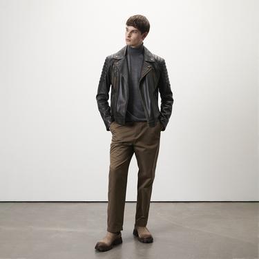  Bill Kahve Erkek Kartallı Vintage Biker Deri Mont