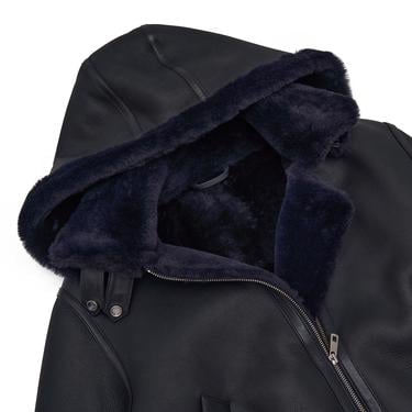  Zoe Lacivert Kadın Kürk Mont