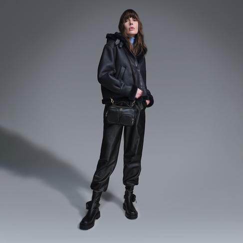  Zoe Lacivert Kadın Kürk Mont