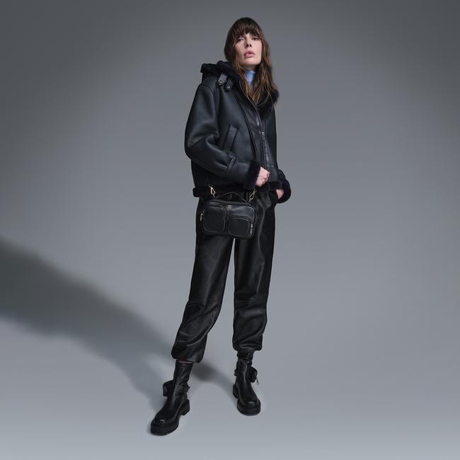  Zoe Lacivert Kadın Kürk Mont