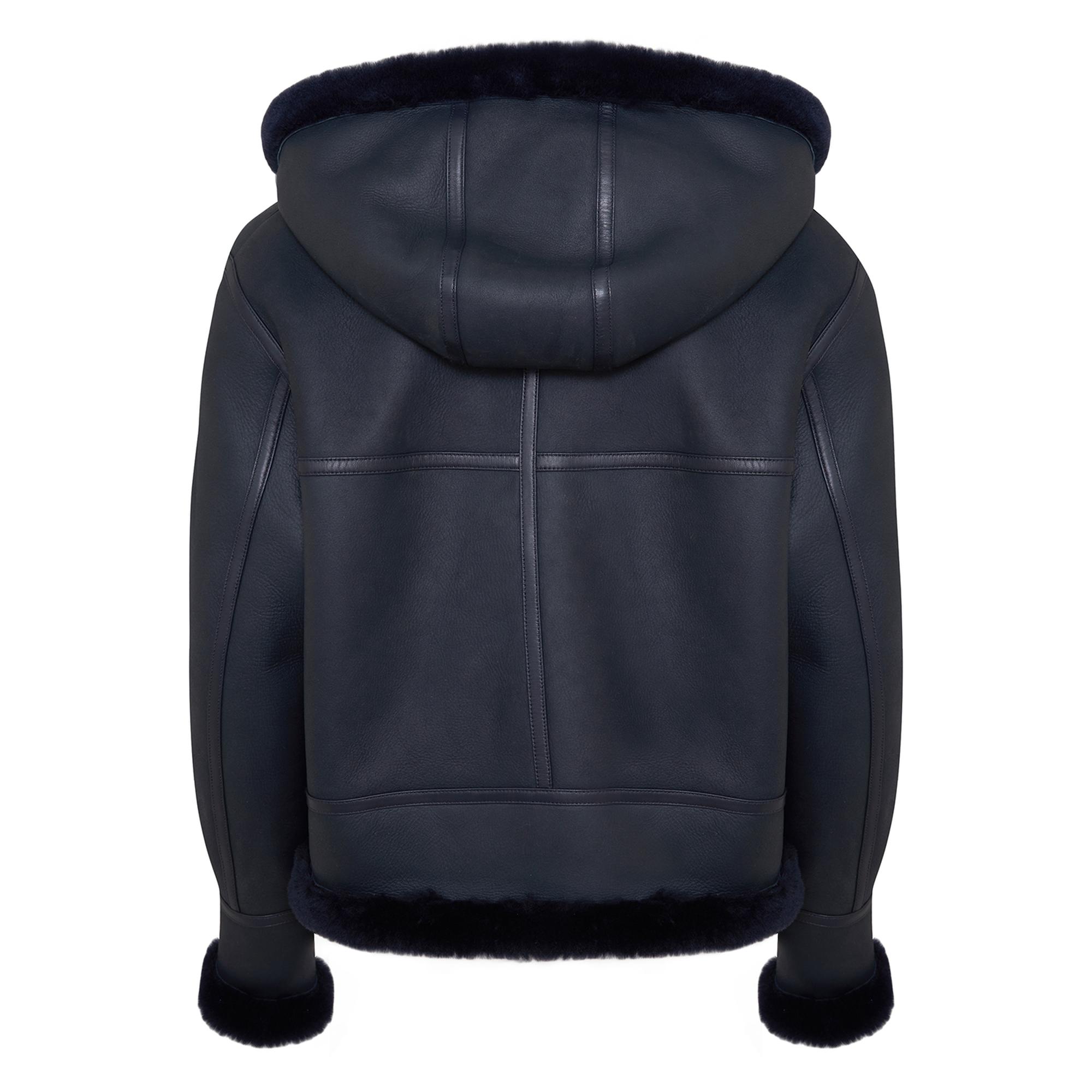 Zoe Lacivert Kadın Kürk Mont