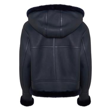  Zoe Lacivert Kadın Kürk Mont