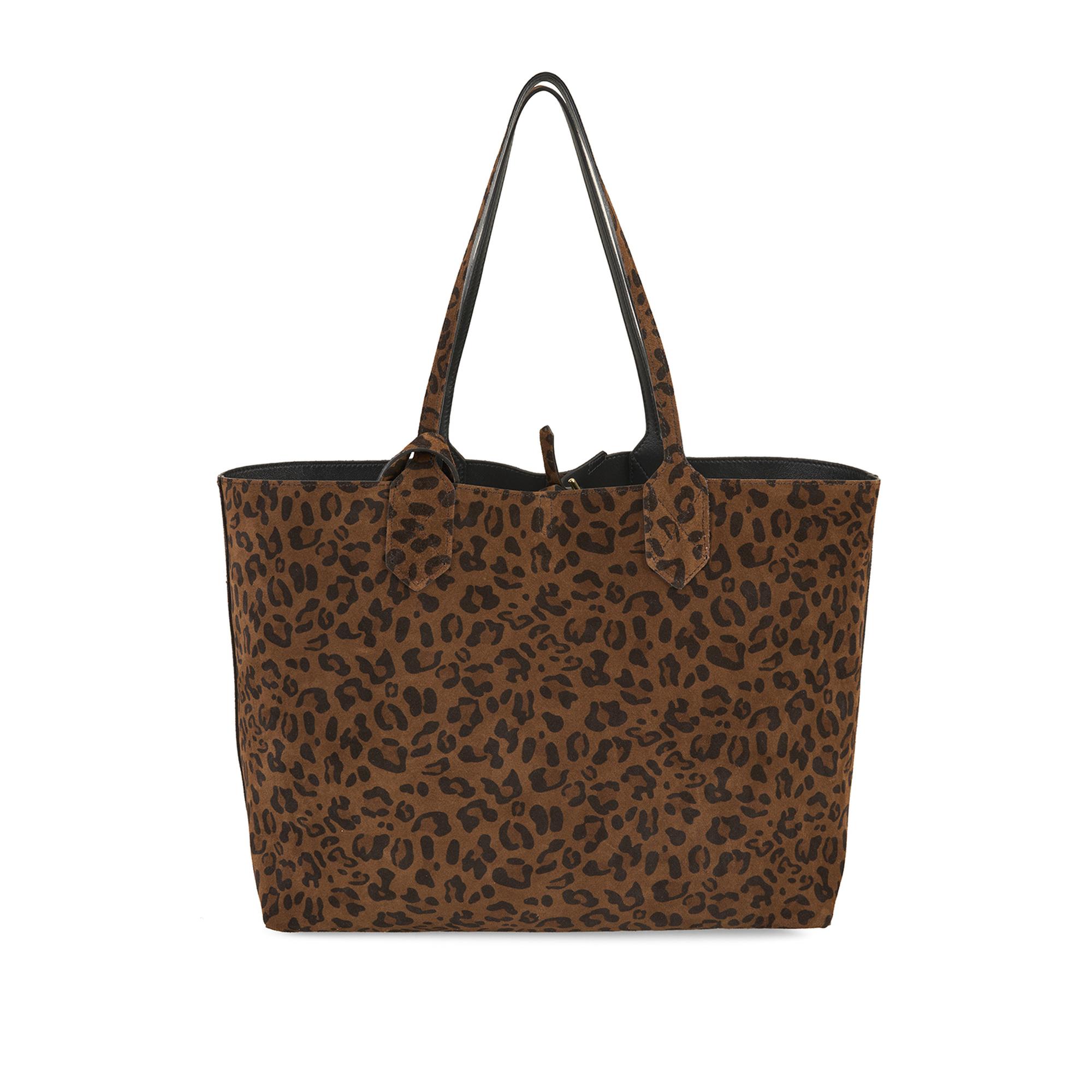 XXXEmely Leopar Kadın Çift Taraflı Deri Omuz Çantası